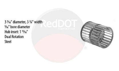 WHEEL - BLOWER 3.31 OD X 3.75 W DUAL STEEL  