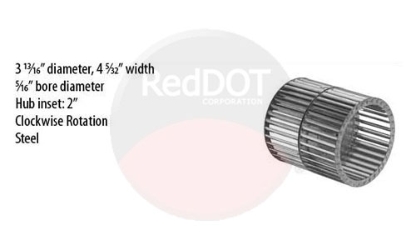 WHEEL - BLOWER 3.81 OD X 4.156 W CW STEEL 