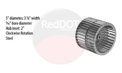 WHEEL - BLOWER 5 OD X 3.87 W CW STEEL  