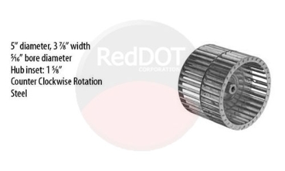 WHEEL - BLOWER 5 OD X 3.87W CCW STEEL 