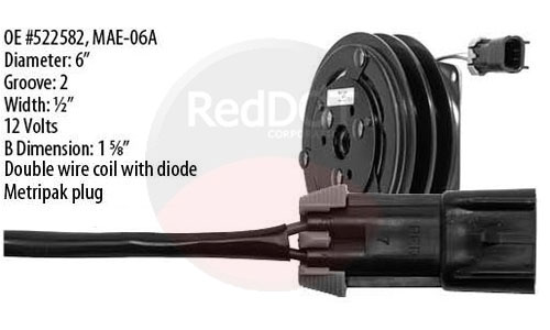 CLUTCH 2 GROVE 2 WIRE 6" 