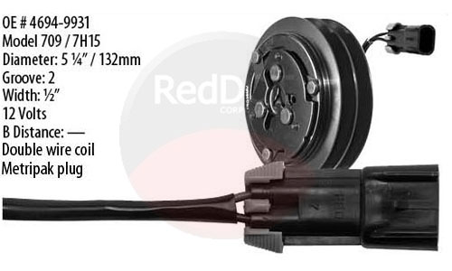 CLUTCH- 5.25" 12V 2 GROOVE 2 WIRE 