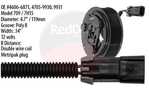 SANDEN CLUTCH POLY 8 GROOVE 2 WIRE 