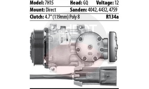 COMP DIRECT 8 GROOVE 12V 2 WIRE GQ 