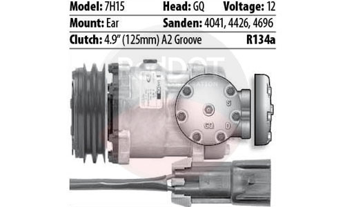 COMP 7H15 12V 2 GROOVE 125MM 2 WIRE 